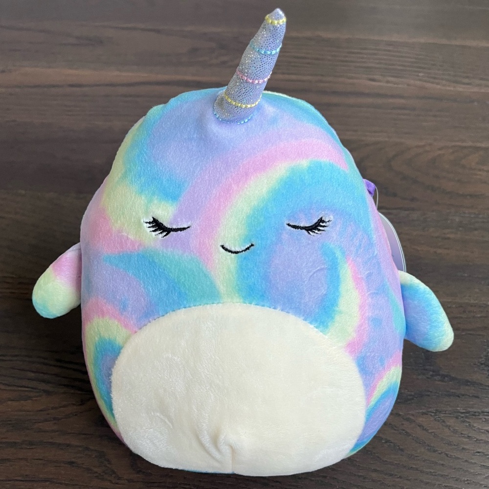 Squishmallow Ter the Narwhal Rainbow Plush Toy